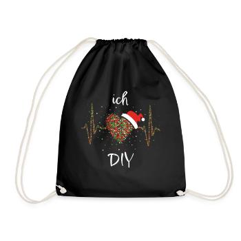 DIY Handarbeit Basteln Do it Yourself Christmas - Turnbeutel - Schwarz - Vorne