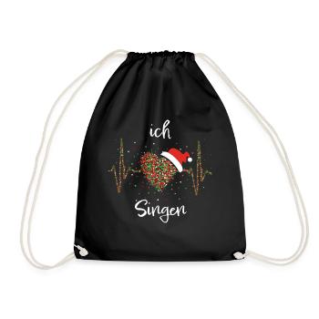 Singen Chor Gesang Weihnachten Christmas Nikolaus - Turnbeutel - Schwarz - Vorne