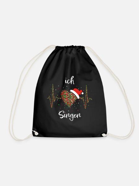 Singen Chor Gesang Weihnachten Christmas Nikolaus - Turnbeutel - Schwarz