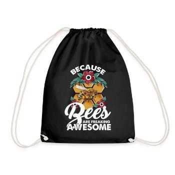 Honey Bee Beekeeping Queen Bee Beekeeper Honey Bee Liebha - Drawstring Bag - black - Front