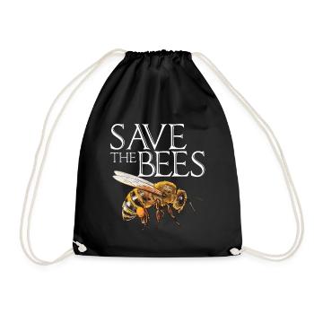 Save The Bees Imkerei Honigbiene Bienenkönigin Imk - Turnbeutel - Schwarz - Vorne