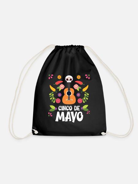 Cinco de Mayo Violon Crâne Mexique Fête Nationale Mex - Sac de sport léger - noir