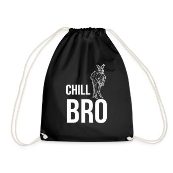 Kangaroo Chill Bro Australien Beuteltiere Lustige - Turnbeutel - Schwarz - Vorne