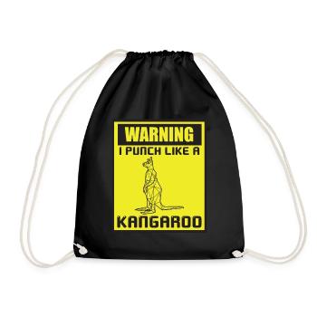 Kangaroo Punch Australia Marsupials Funny Kän - Drawstring Bag - black - Front