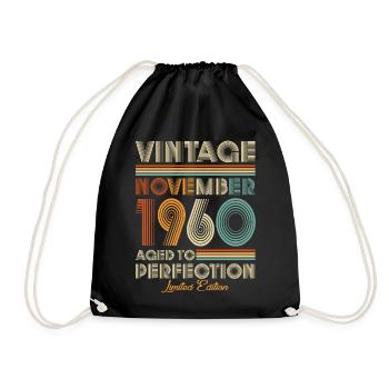 Vintage Aged To Perfection November 1960 - Turnbeutel - Schwarz - Vorne