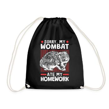 Un wombat a mangé mes devoirs - Sac de sport léger - noir - Devant