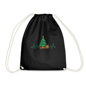 Vacances Heartbeat Noël Arbre de Noël Noël - Sac de sport léger - noir - Devant
