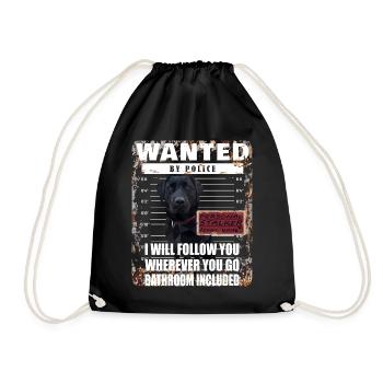 Motif amusant Black Labrador WANTED - Sac de sport léger - noir - Devant
