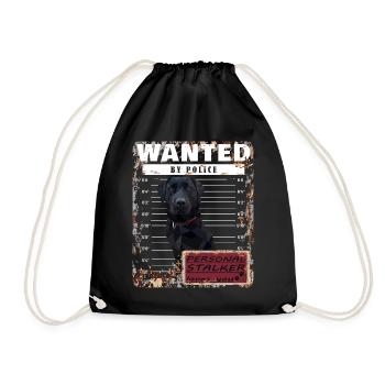 Motif amusant Black Labrador WANTED - Sac de sport léger - noir - Devant