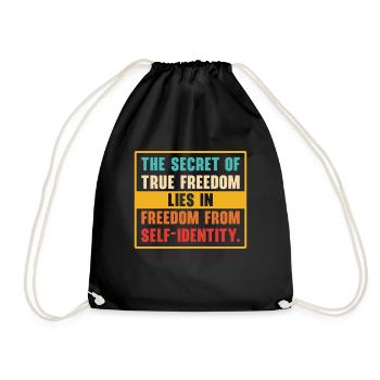 Motivational Freedom Self-care Inspiring Motivator - Drawstring Bag - black - Front