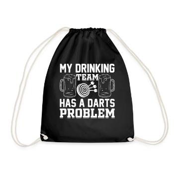 My Drinking Team Has A Darts Problem - Funny Darts - Turnbeutel - Schwarz - Vorne