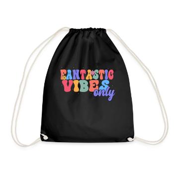 Fantastic Vibes Only Florist Botanical Flower - Drawstring Bag - black - Front