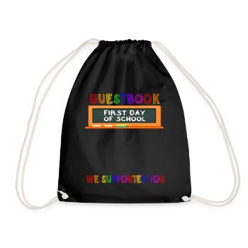 Guestbook First day of school We have you - Drawstring Bag - black - Front