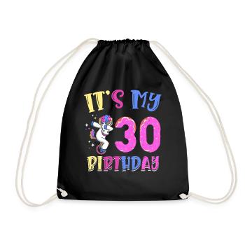 Es Ist Mein 30. Geburtstag Dabbing Unicorn Pony - Turnbeutel - Schwarz - Vorne