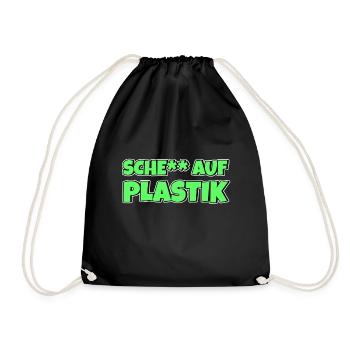 Keep The Sea Plastic Free Umweltschutz Meer retten - Turnbeutel - Schwarz - Vorne