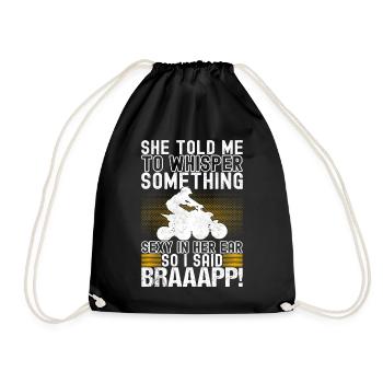 Quad Bike Quad Rider - Drawstring Bag - black - Front