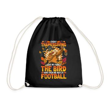 Thanksgiving Dabbing Turquie et football - Sac de sport léger - noir - Devant