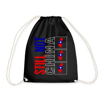 Taiwan Shirt, Still Not China Flag Map Art Tee, - Drawstring Bag - black - Front