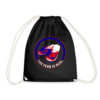 Taiwan Shirt, The Fear Is Real Slippers Funny Tee - Drawstring Bag - black - Front