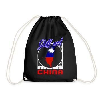 Taiwan Shirt, Still Not China Flag Map Art Tee, - Drawstring Bag - black - Front