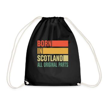 Geboren In Schottland - Turnbeutel - Schwarz - Vorne
