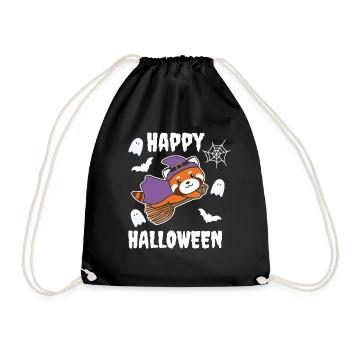 Red Panda Joyeux Halloween Enfants Sorcières Costume - Sac de sport léger - noir - Devant