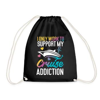 Cruise Ship Vacation I Only Work - Drawstring Bag - black - Front