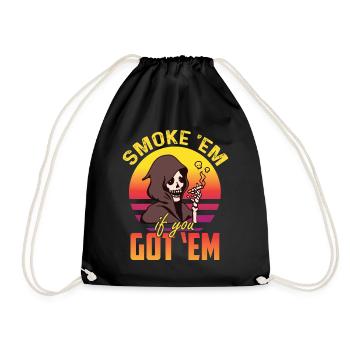 Merry Grim Reaper Angel of Death Sense Hallowee - Drawstring Bag - black - Front