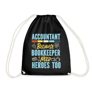 Accountant Bookkeeper Accounting - Drawstring Bag - black - Front