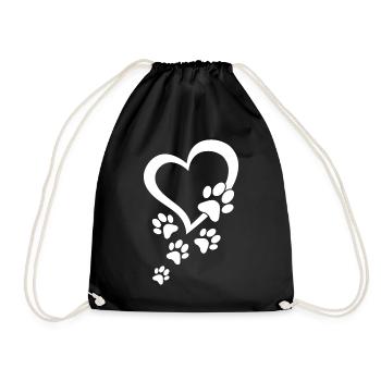 Patte de chien Cœur de bébé chiens - Pattes de chien Cœurs Patte de chien - Sac de sport léger - noir - Devant