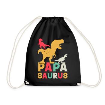 Papasaurus Papa Dinosaure - Papa Saurus Papa Dino - Sac de sport léger - noir - Devant