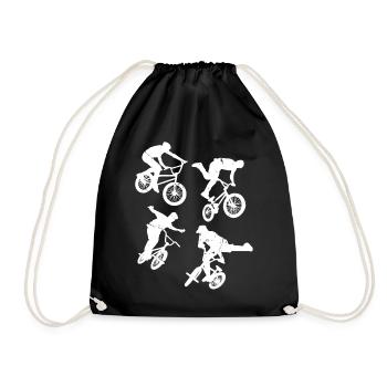 BMX Bike Bicycle - BMX Cycling BMX Bicycle - Drawstring Bag - black - Front