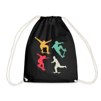 Skater Skatepark Skater Boys Skateboard Skateboard - Drawstring Bag - black - Front