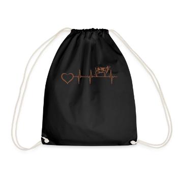 Coeur de vache Line Art Battement de coeur de vache - Vache laitière - Sac de sport léger - noir - Devant