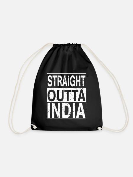 Indien Straight outta Indien - Turnbeutel - Schwarz