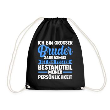 Geschwister Familie Brüder Bruder - Turnbeutel - Schwarz - Vorne