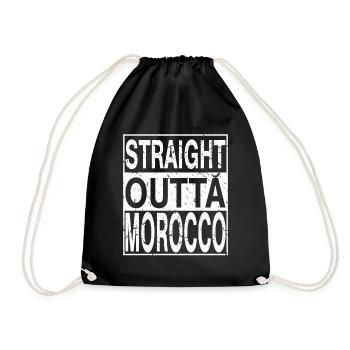 Marokko Straight outta Marokko - Turnbeutel - Schwarz - Vorne