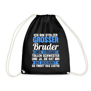 Geschwister Schwester Familie Brüder Bruder - Turnbeutel - Schwarz - Vorne