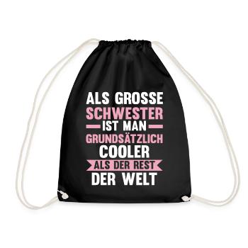 Geschwister Schwestern Schwester - Turnbeutel - Schwarz - Vorne