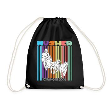 Sled Dog Racing Sled Dogs Gift - Drawstring Bag - black - Front