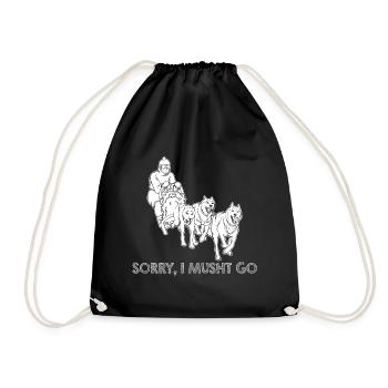 Sled Dog Racing Sled Dogs Gift - Drawstring Bag - black - Front