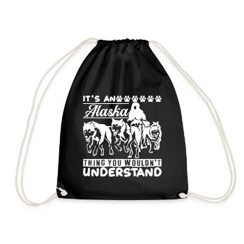 Sled Dog Racing Sled Dogs Gift - Drawstring Bag - black - Front