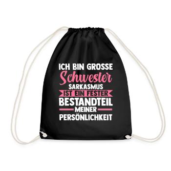 Geschwister Familie Schwestern Schwester - Turnbeutel - Schwarz - Vorne