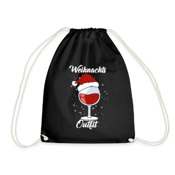 Wine Lovers Noël Chapeau de Noël Tenue Noël - Sac de sport léger - noir - Devant
