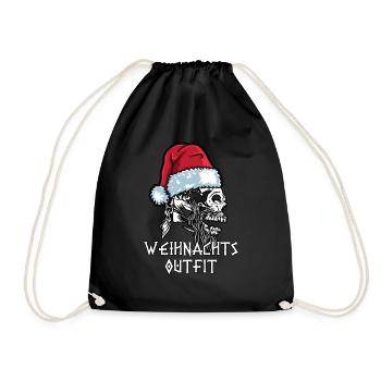 Viking Ugly Christmas – Valhalla Wikinger Outfit - Drawstring Bag - black - Front