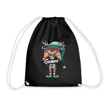 Gamer Elf Dab Gambler Outfit Drôle Noël - Sac de sport léger - noir - Devant