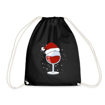 Wine Lovers Noël Chapeau de Noël Tenue Noël - Sac de sport léger - noir - Devant