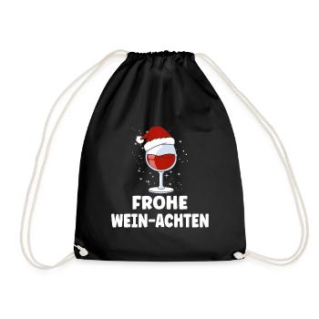 Wein Liebhaber Weihnachts Mütze Outfit Weihnachten - Turnbeutel - Schwarz - Vorne