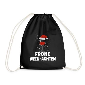 Wein Liebhaber Weihnachts Mütze Outfit Weihnachten - Turnbeutel - Schwarz - Vorne
