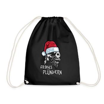 Frohes Plündern – Valhalla Wikinger Outfit - Turnbeutel - Schwarz - Vorne